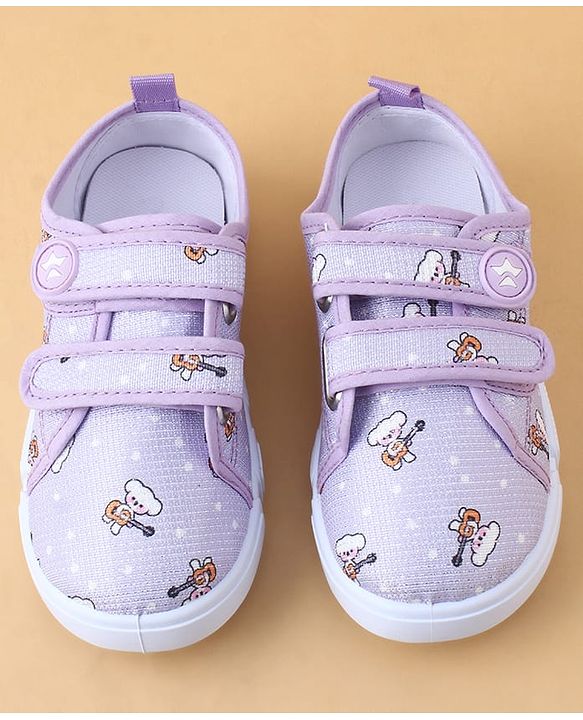 Cute Walk by Babyhug Casual Shoes with Velcro Closure & Teddy Print - Pink