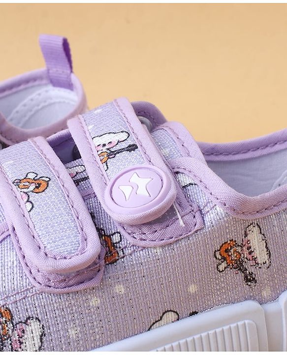 Cute Walk by Babyhug Casual Shoes with Velcro Closure & Teddy Print - Pink