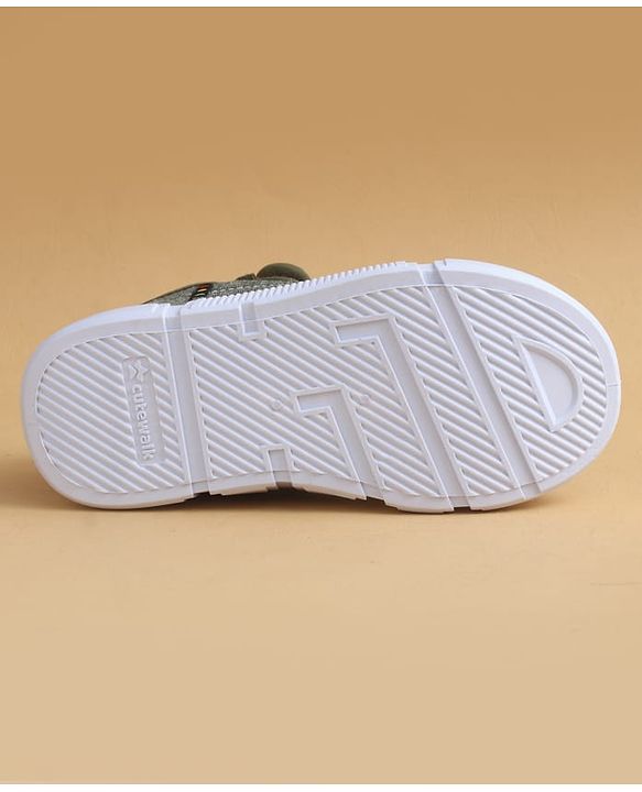 Cute Walk by Babyhug Casual Shoes with Velcro Closure & Vehicle Applique - Olive Green