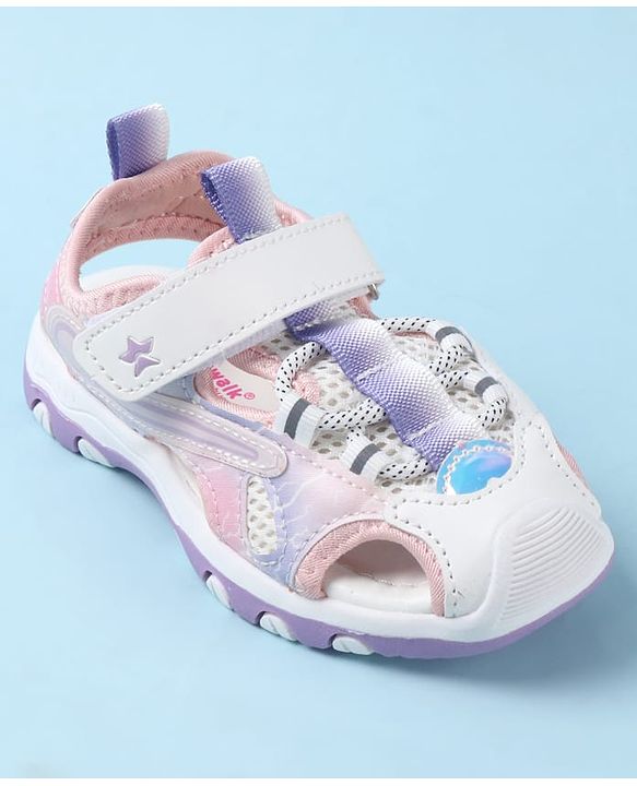 Cute Walk by Babyhug Sandals With Velcro Closure & Lace - Purple
