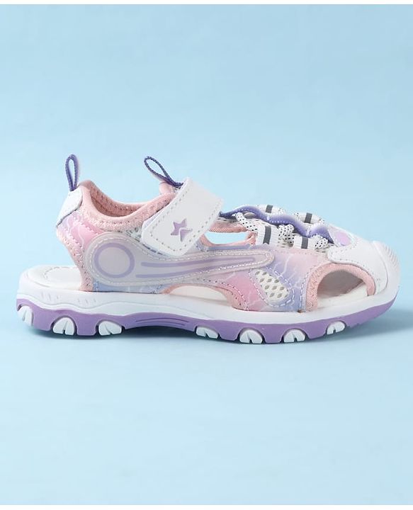 Cute Walk by Babyhug Sandals With Velcro Closure & Lace - Purple