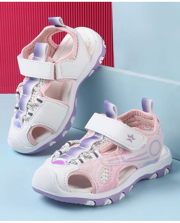 Cute Walk by Babyhug Sandals With Velcro Closure & Lace - Purple