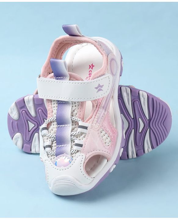 Cute Walk by Babyhug Sandals With Velcro Closure & Lace - Purple