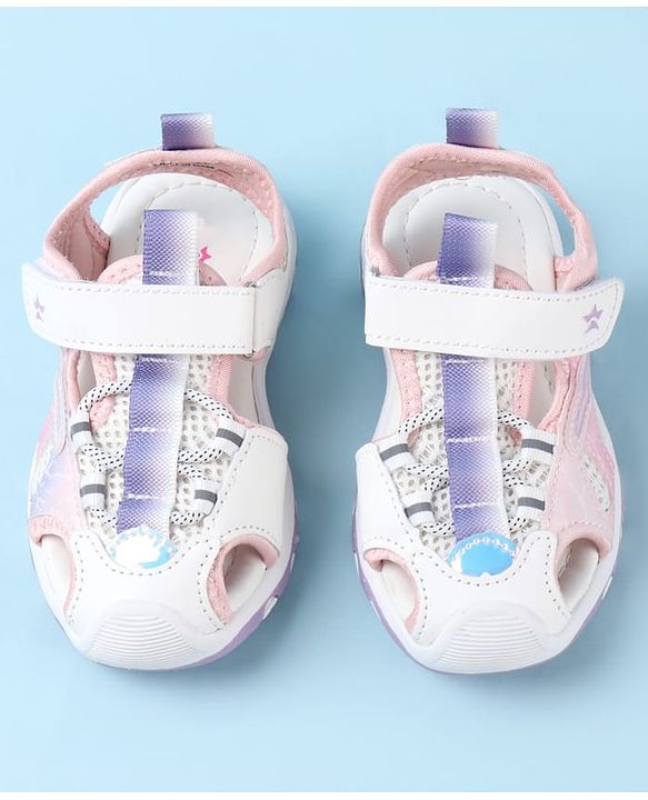 Cute Walk by Babyhug Sandals With Velcro Closure & Lace - Purple