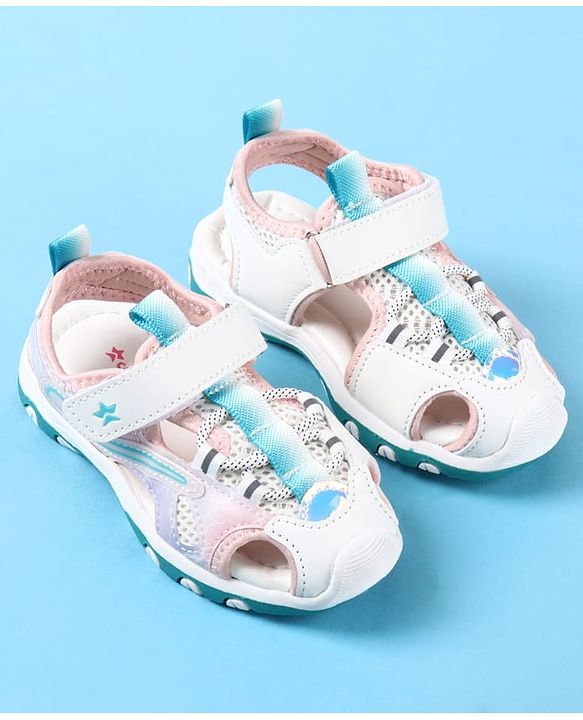 Cute Walk by Babyhug Sandals With Velcro Closure & Lace - Purple