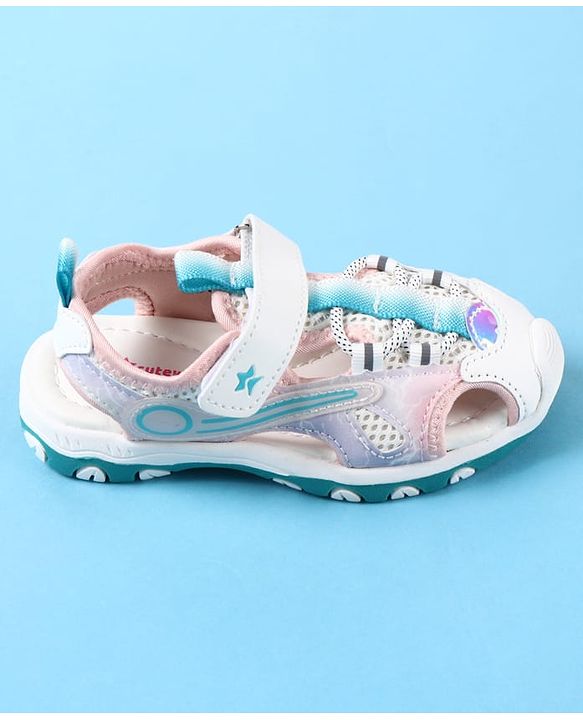 Cute Walk by Babyhug Sandals With Velcro Closure & Lace - Purple