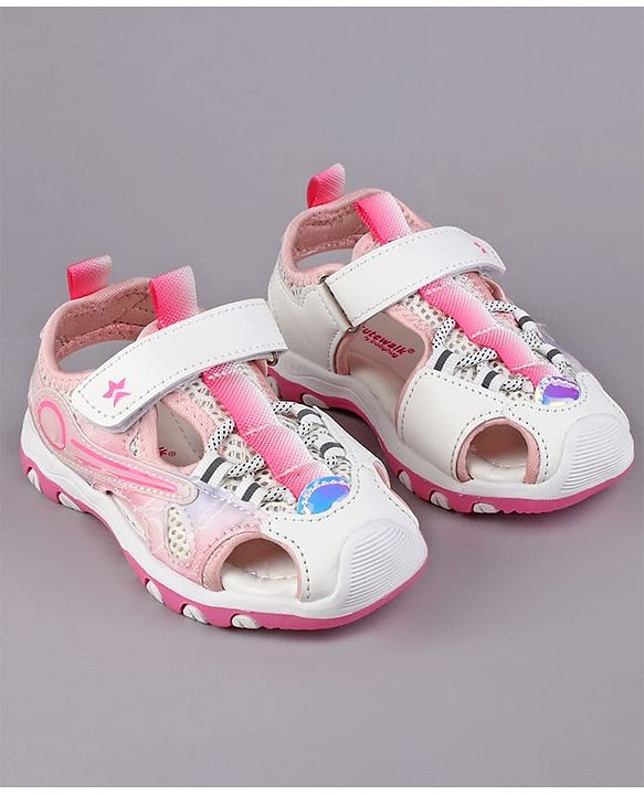 Cute Walk by Babyhug Sandals With Velcro Closure & Lace - Purple