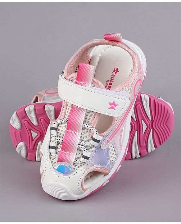 Cute Walk by Babyhug Sandals With Velcro Closure & Lace - Purple