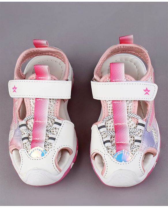 Cute Walk by Babyhug Sandals With Velcro Closure & Lace - Purple