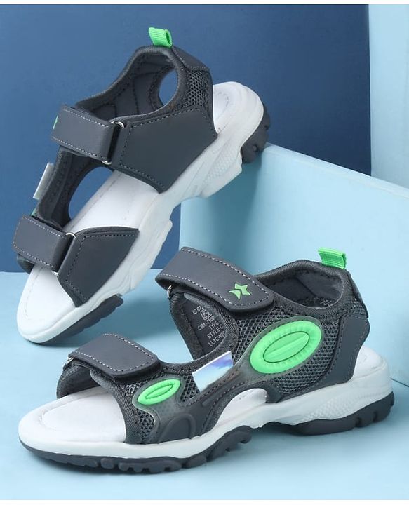 Cute Walk by Babyhug Sandals with Velcro Closure - Grey