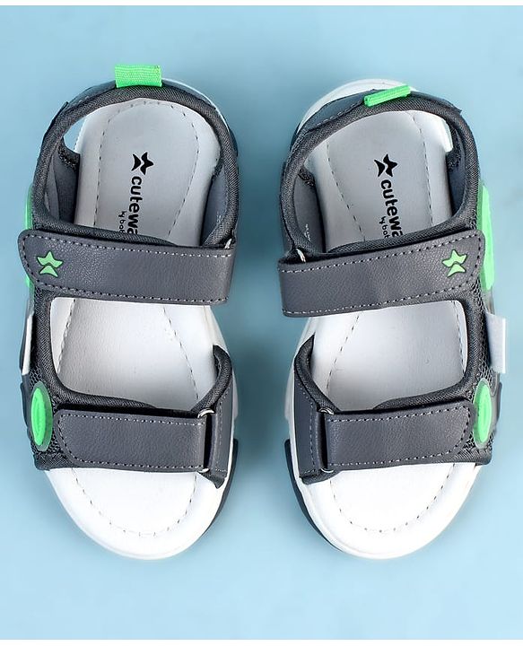 Cute Walk by Babyhug Sandals with Velcro Closure - Grey