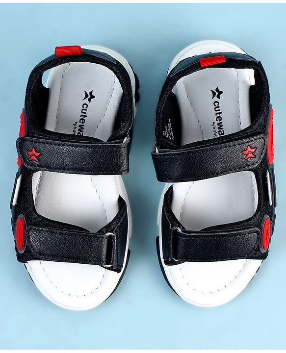 Cute Walk by Babyhug Sandals with Velcro Closure - Black