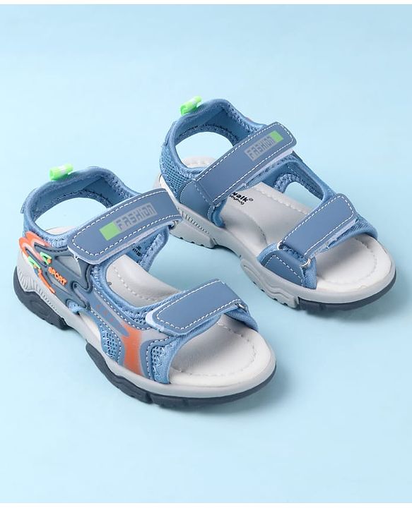 Cute Walk by Babyhug Sandals With Text Design & Velcro Closure - Blue