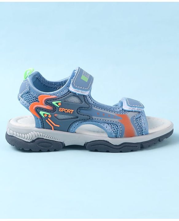 Cute Walk by Babyhug Sandals With Text Design & Velcro Closure - Blue