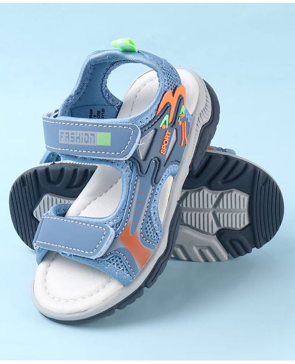Cute Walk by Babyhug Sandals With Text Design & Velcro Closure - Blue