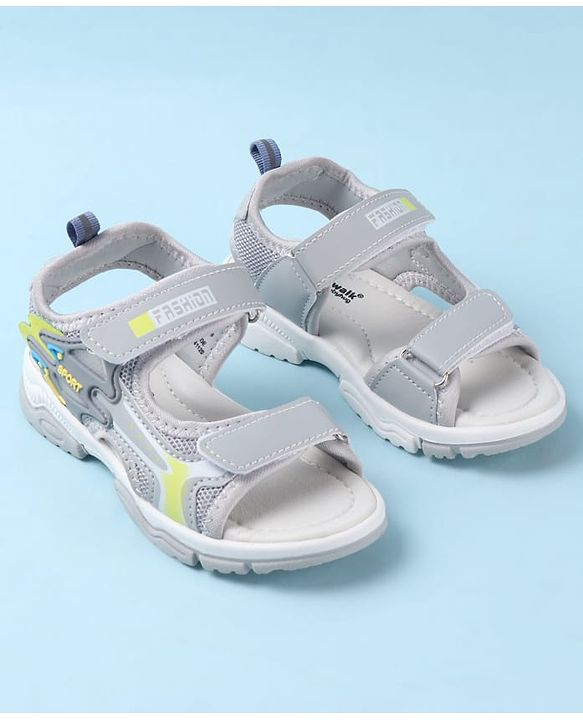 Cute Walk by Babyhug Sandals With Text Design & Velcro Closure - Navy Blue