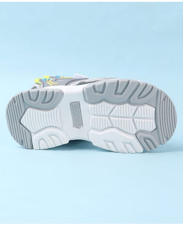 Cute Walk by Babyhug Sandals With Text Design & Velcro Closure - Navy Blue
