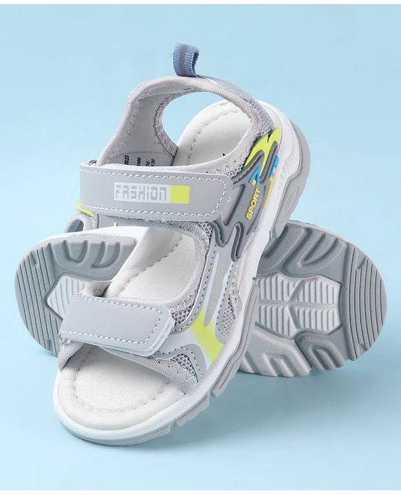 Cute Walk by Babyhug Sandals With Text Design & Velcro Closure - Navy Blue