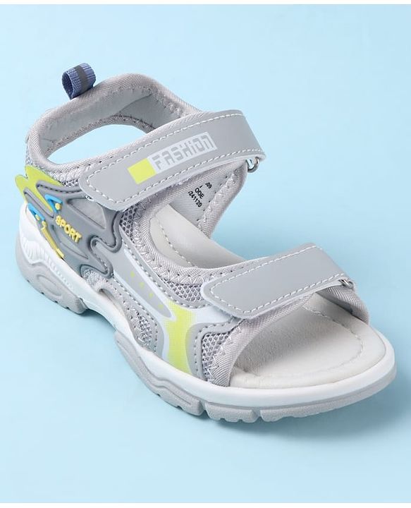Cute Walk by Babyhug Sandals With Text Design & Velcro Closure - Navy Blue