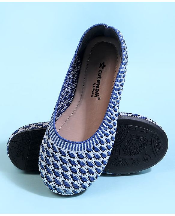 Cute Walk by Babyhug Slip On Ballerina With Design - Blue