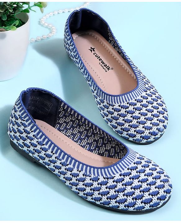 Cute Walk by Babyhug Slip On Ballerina With Design - Blue