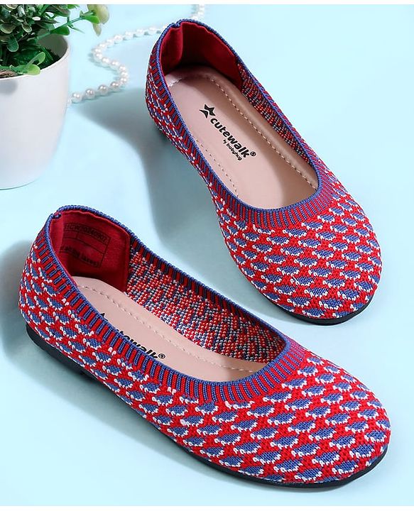 Cute Walk by Babyhug Slip On Ballerina With Design - Blue