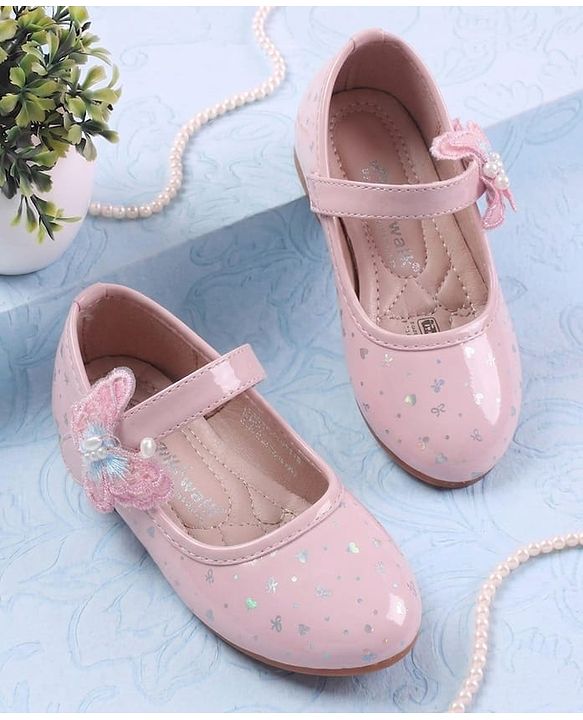 Cute Walk by Babyhug Velcro Closure Ballerina With Butterfly Applique - Pink