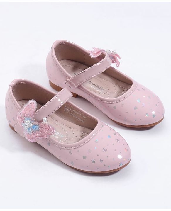 Cute Walk by Babyhug Velcro Closure Ballerina With Butterfly Applique - Pink