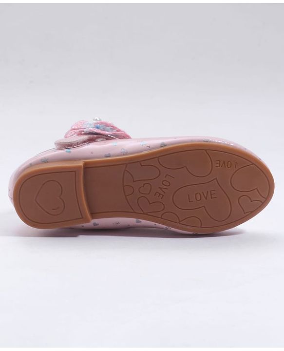 Cute Walk by Babyhug Velcro Closure Ballerina With Butterfly Applique - Pink