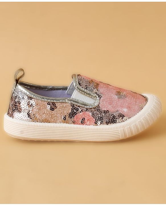 Cute Walk by Babyhug Casual Shoes With Sequin Detailing - Golden