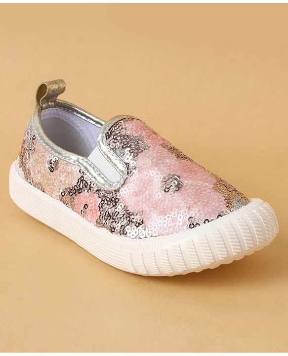 Cute Walk by Babyhug Casual Shoes With Sequin Detailing - Golden