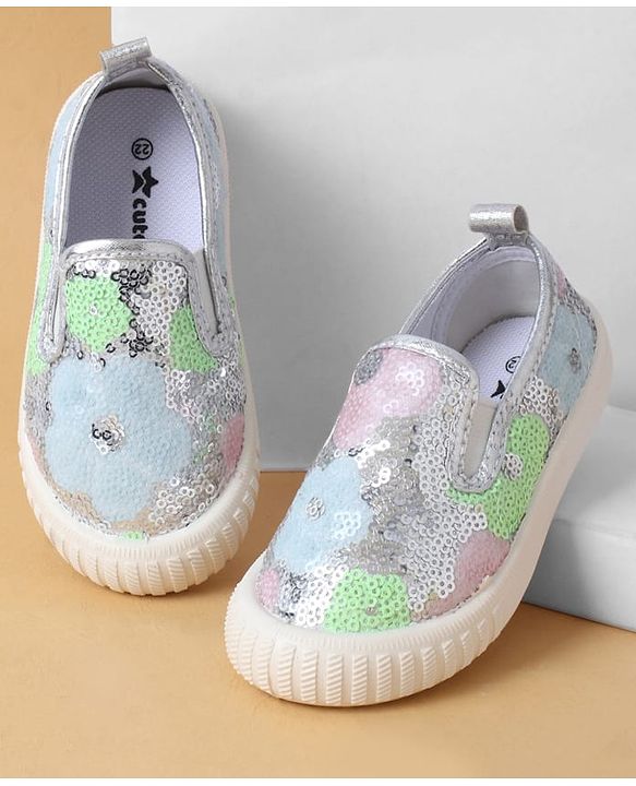 Cute Walk by Babyhug Casual Shoes With Sequin Detailing - Golden