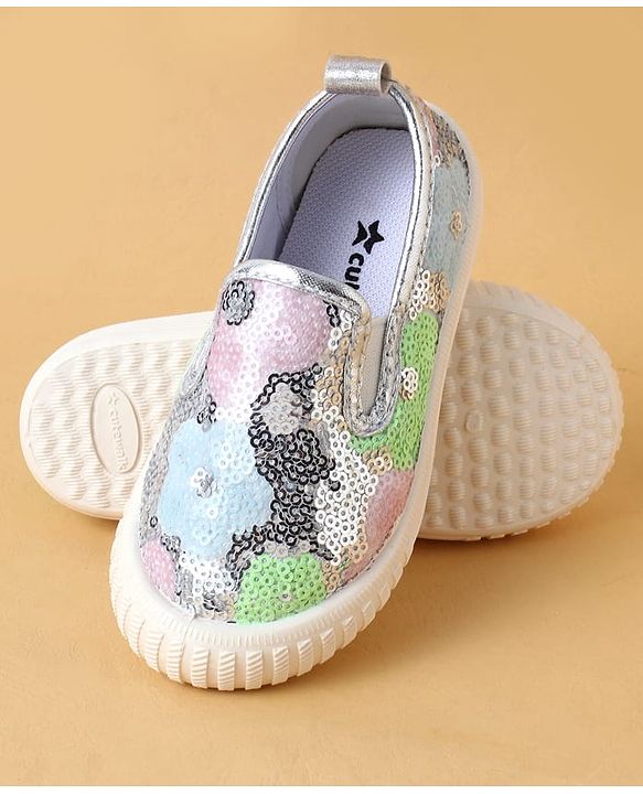 Cute Walk by Babyhug Casual Shoes With Sequin Detailing - Golden