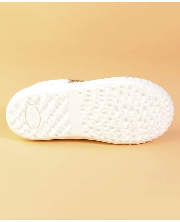 Cute Walk by Babyhug Lace Up Casual Shoes With Star Applique - Golden