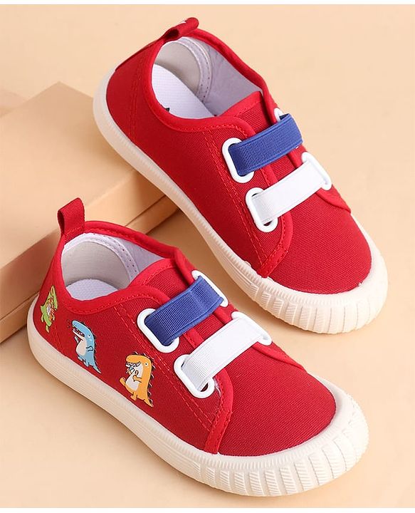 Cute Walk by Babyhug Slip On Casual Shoes With Dino Print - Red