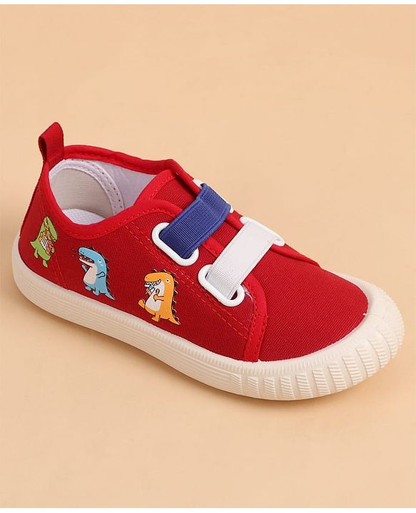 Cute Walk by Babyhug Slip On Casual Shoes With Dino Print - Red