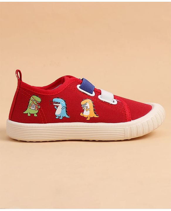 Cute Walk by Babyhug Slip On Casual Shoes With Dino Print - Red