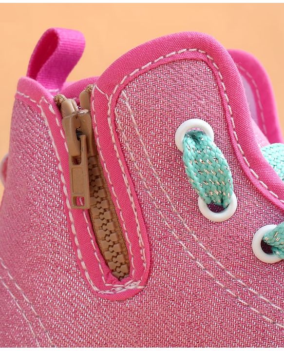 Cute Walk by Babyhug Casual Shoes with Zip Closure & Unicorn Applique - Pink