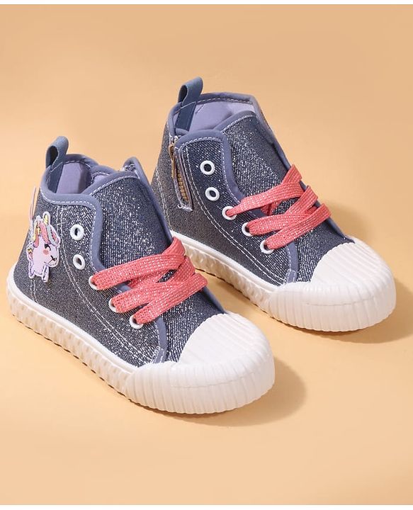 Cute Walk by Babyhug Casual Shoes with Zip Closure & Unicorn Applique - Pink