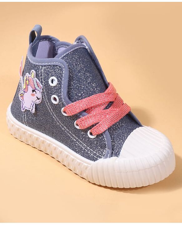 Cute Walk by Babyhug Casual Shoes with Zip Closure & Unicorn Applique - Pink