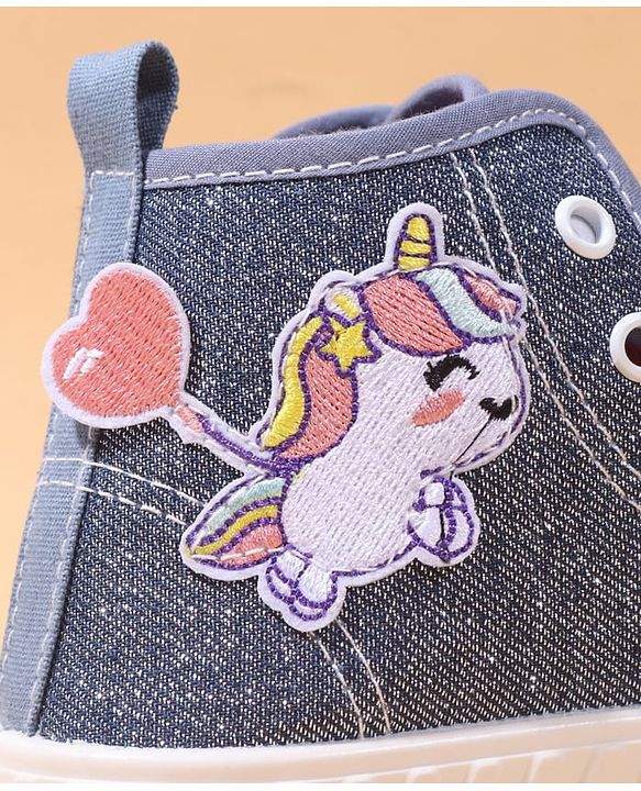 Cute Walk by Babyhug Casual Shoes with Zip Closure & Unicorn Applique - Pink
