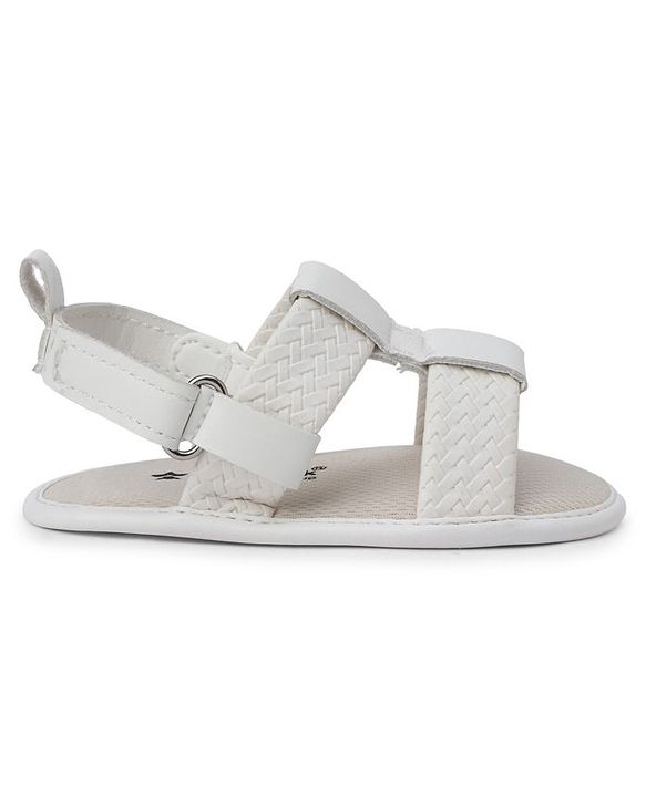 Cute Walk by Babyhug Velcro Closure Solid Booties - White