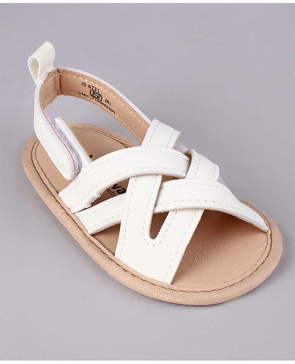 Cute Walk by Babyhug Booties with Velcro Closure - White