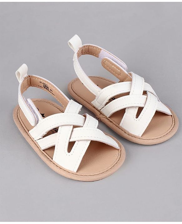 Cute Walk by Babyhug Booties with Velcro Closure - White