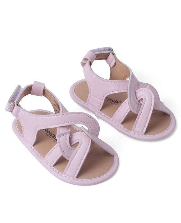 Cute Walk by Babyhug Velcro Closure Striped Booties - Pink