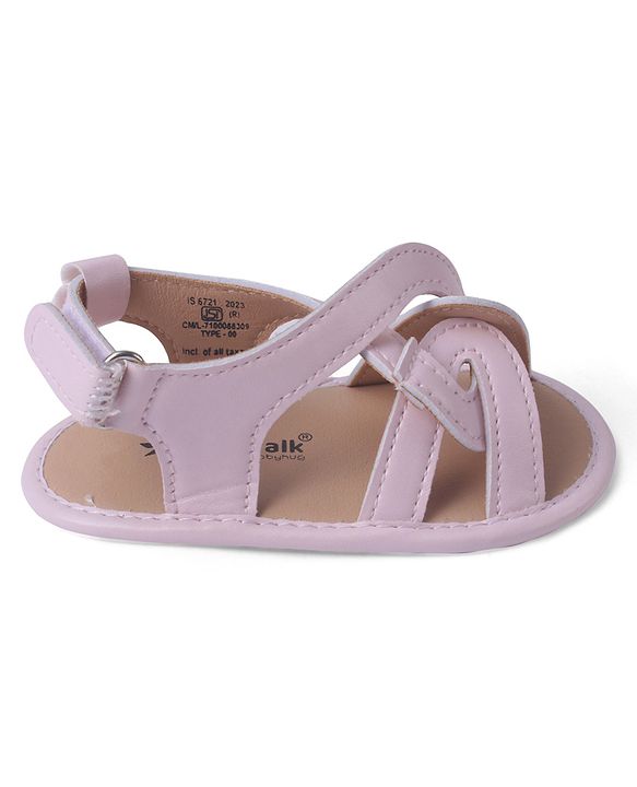 Cute Walk by Babyhug Velcro Closure Striped Booties - Pink