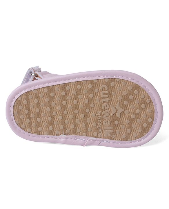 Cute Walk by Babyhug Velcro Closure Striped Booties - Pink