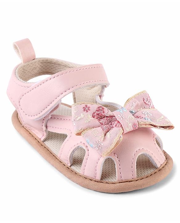 Cute Walk by Babyhug Booties With Floral Embroidery - Pink