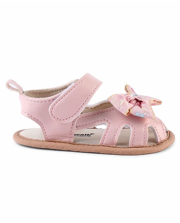 Cute Walk by Babyhug Booties With Floral Embroidery - Pink