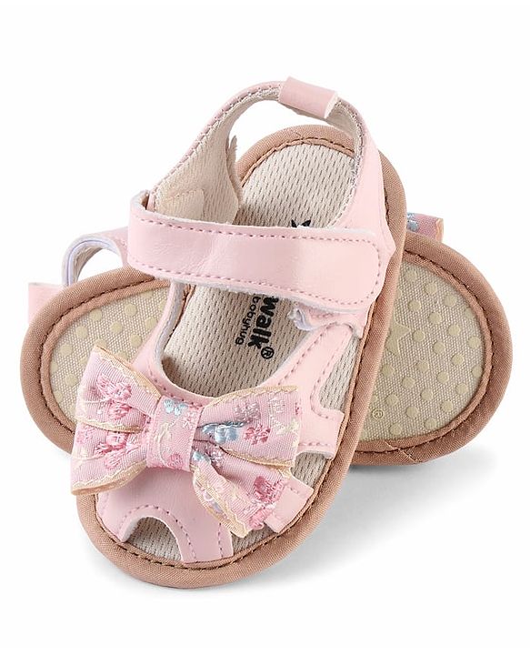 Cute Walk by Babyhug Booties With Floral Embroidery - Pink